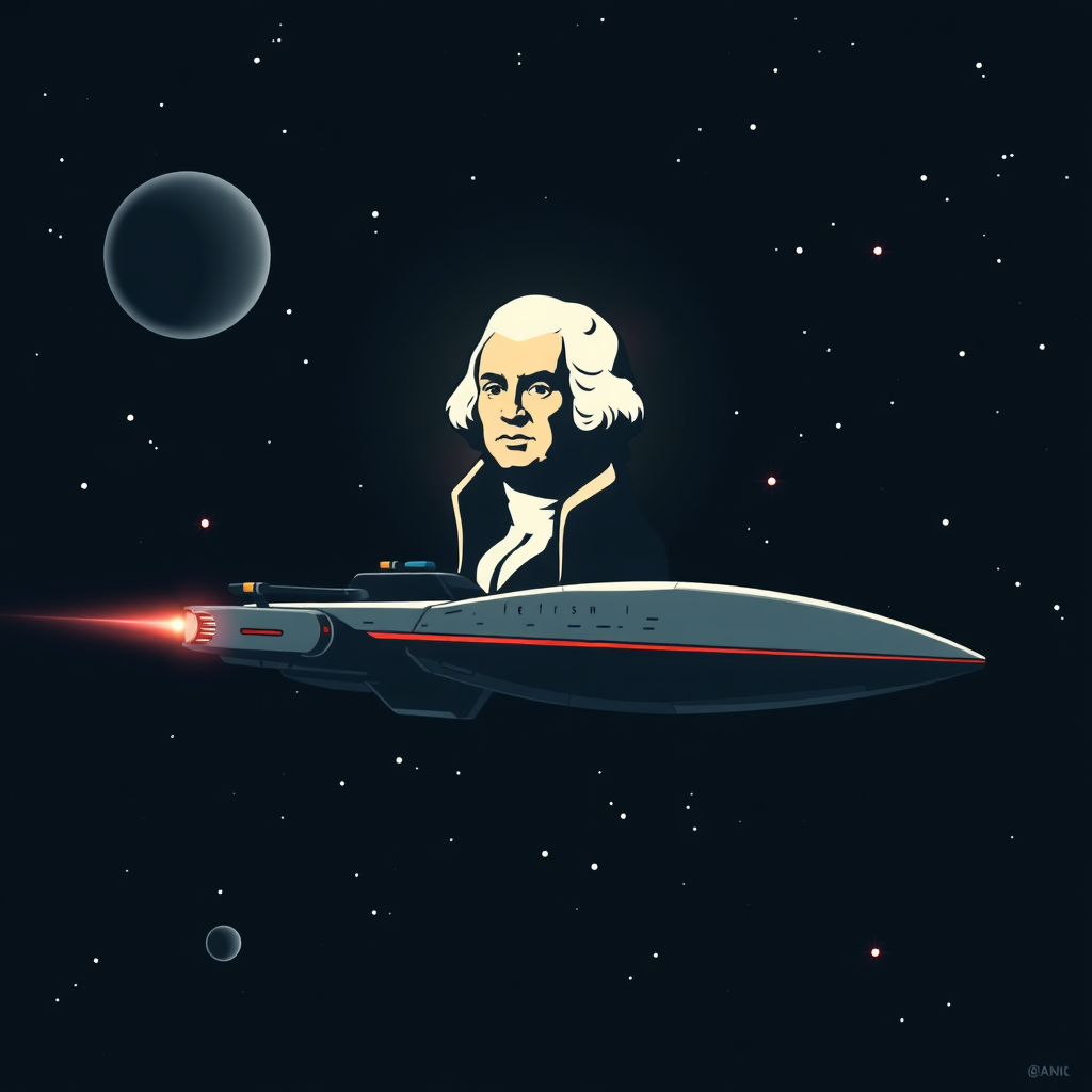 Jefferson Starship on a starship with Thomas Jefferson