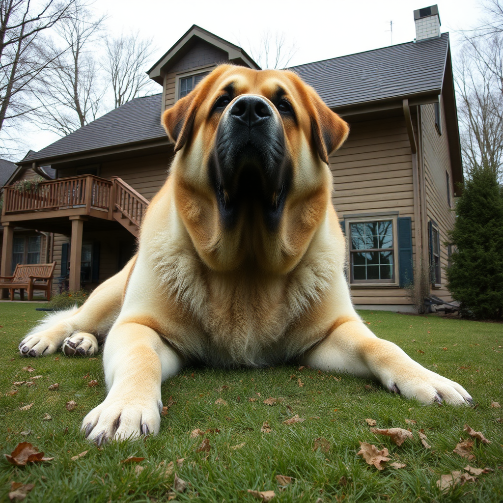 A Giant dog the size of a house