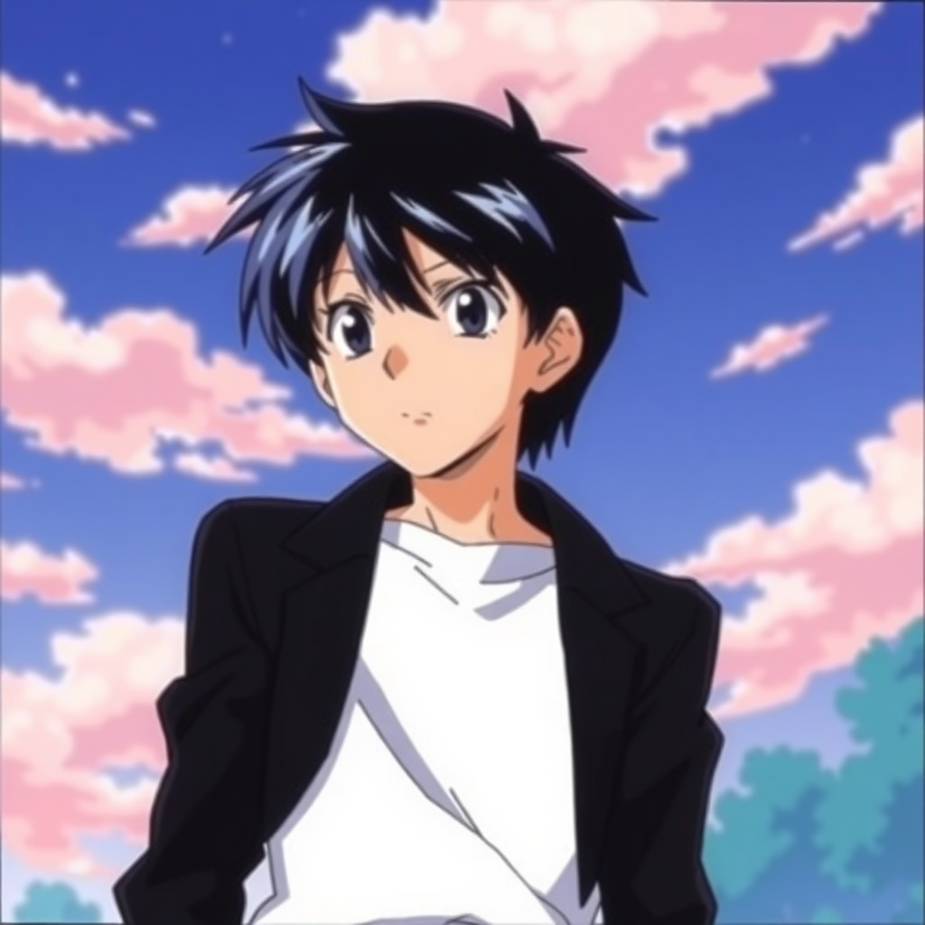 90s Anime screenshot of Shinji Ikari