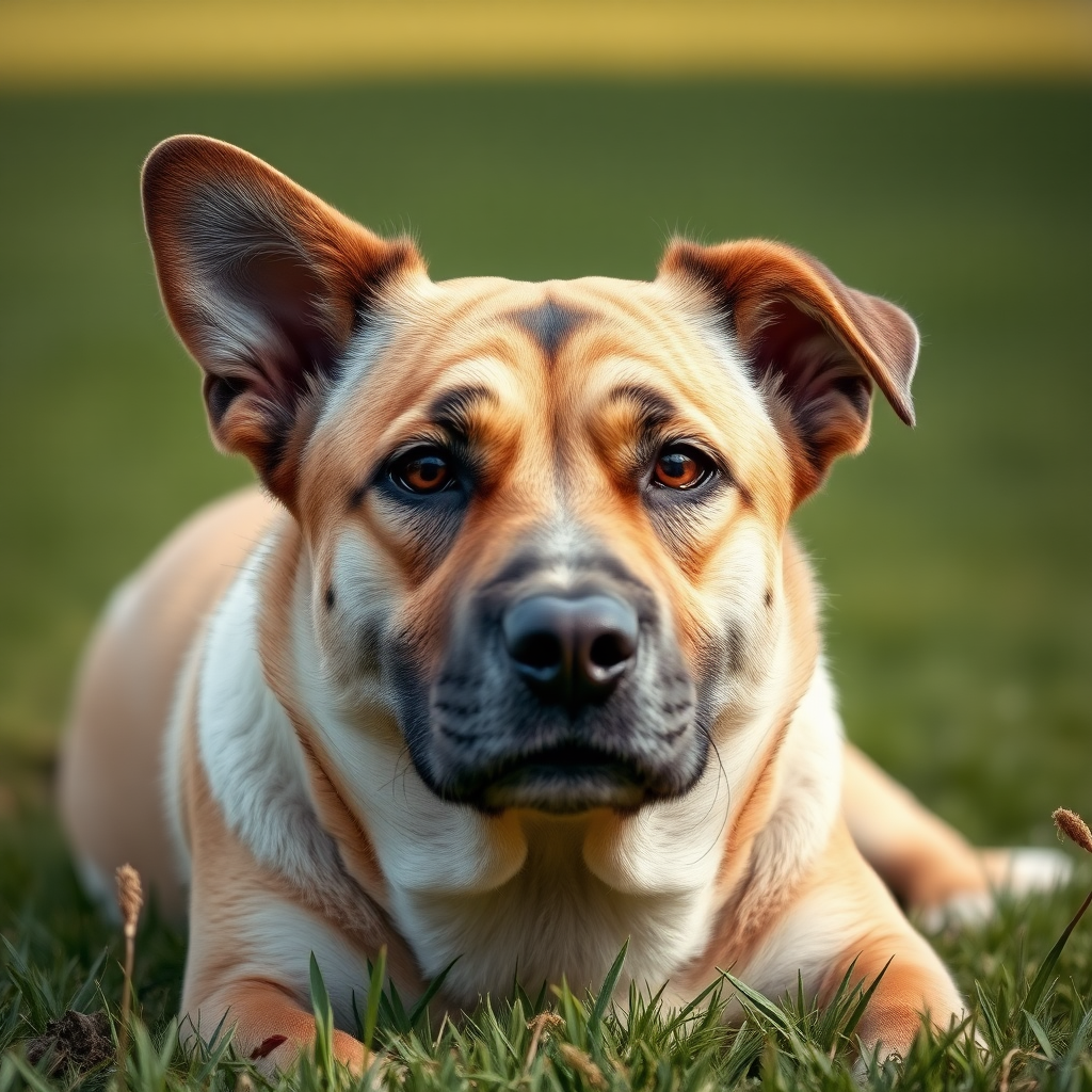 photorealistic dog on grass