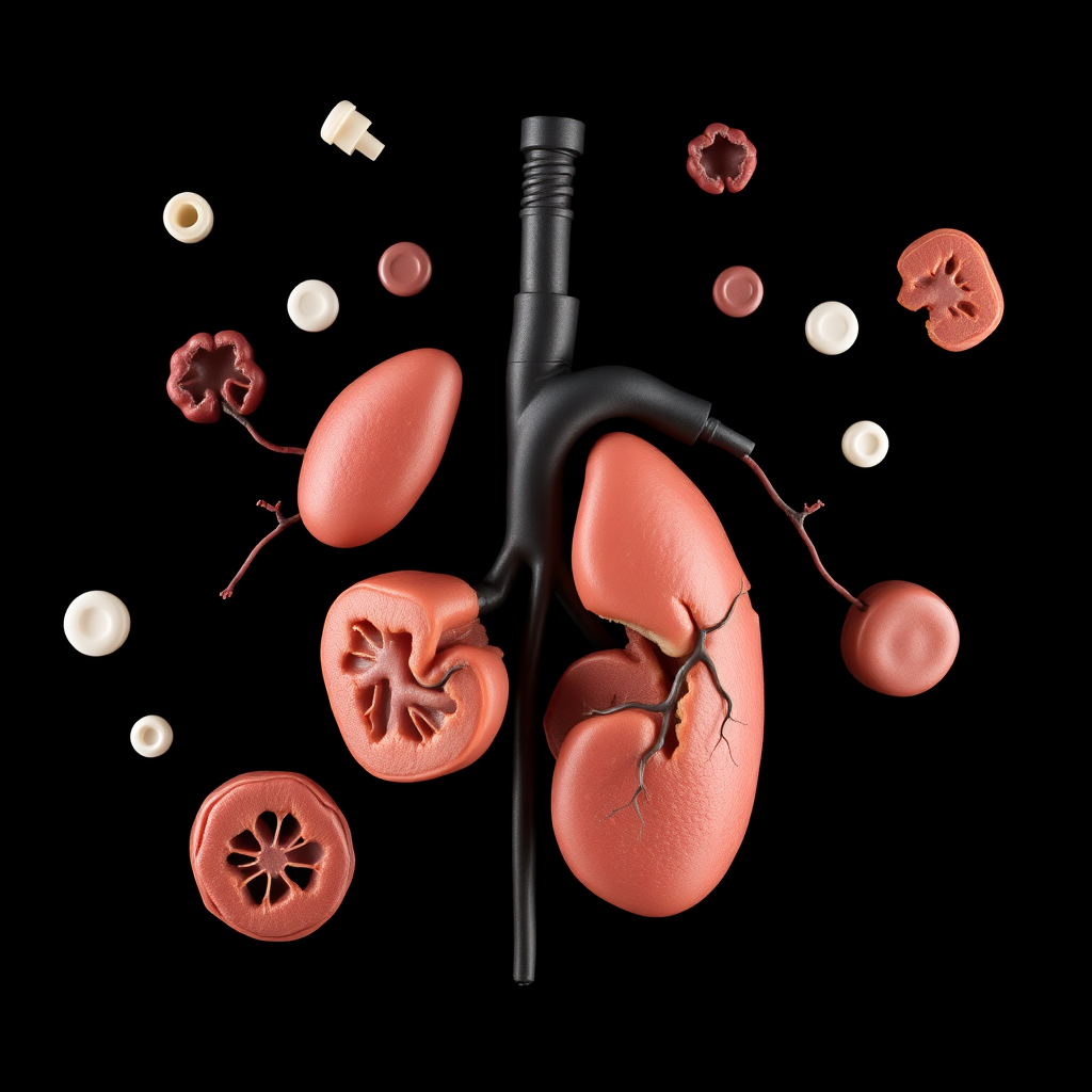 human organs, medicine, black background