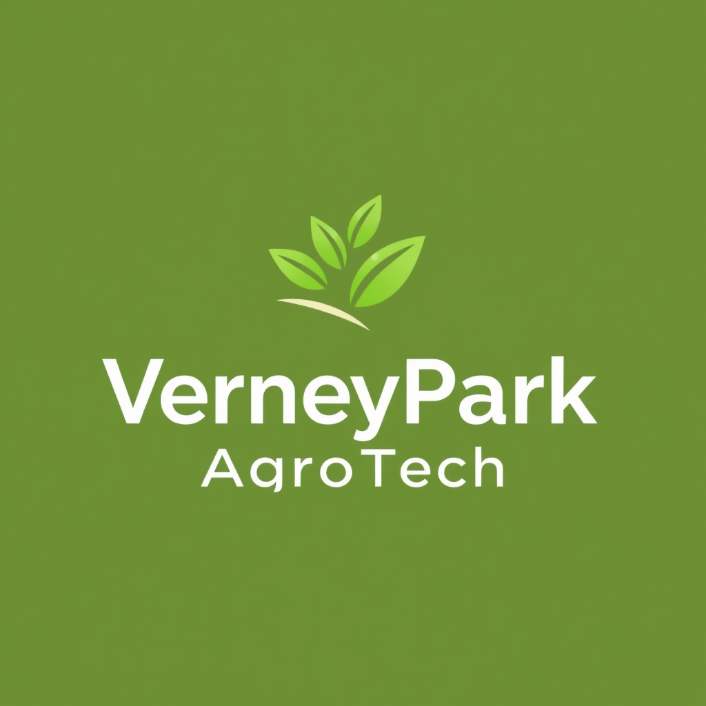 To create a visually striking and memorable logo for "VerneyPark-AgroTech," the design should reflect innovation, sustainability, and the forward-thinking nature of agricultural technology. The logo should evoke a sense of growth, connection with nature, and cutting-edge solutions.

Incorporating natural elements like leaves, crops, or a subtle depiction of the earth can symbolize the agricultural focus, while sleek, modern lines or abstract shapes can highlight the technology aspect. The typography should be clean and contemporary, with "VerneyPark" standing strong and distinguished, while "AgroTech" can be presented in a way that reflects innovation—perhaps with a futuristic font or stylized design.

A color palette inspired by nature, such as earthy greens, blues, or rich browns, can create a connection to the agricultural world, balanced with a hint of metallic or tech-inspired hues to convey modernity and innovation. The overall logo should merge the concepts of tradition and technology, representing VerneyPark-AgroTech’s role in revolutionizing agriculture while staying rooted in the environment.