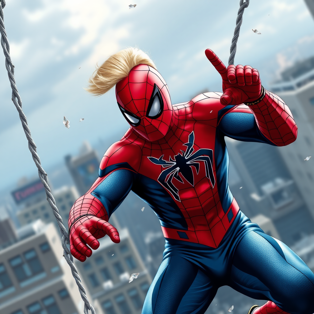 Spiderman saves Trump from a killer