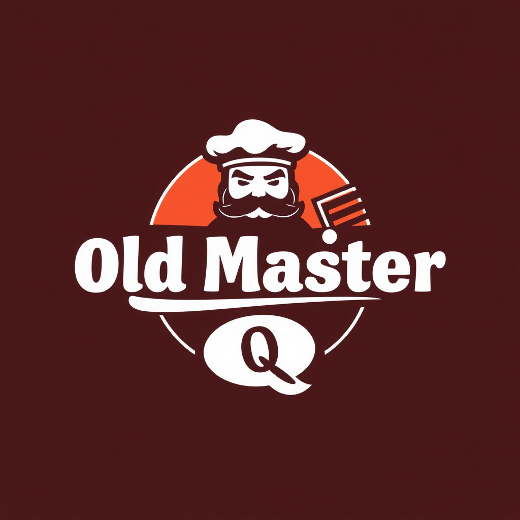 Design a logo for the Old Master Q fast food restaurant.