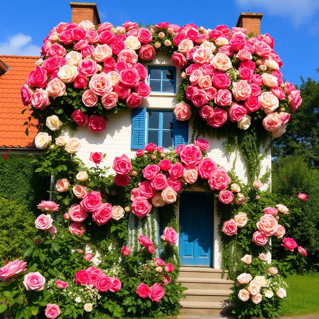 A house made out of roses