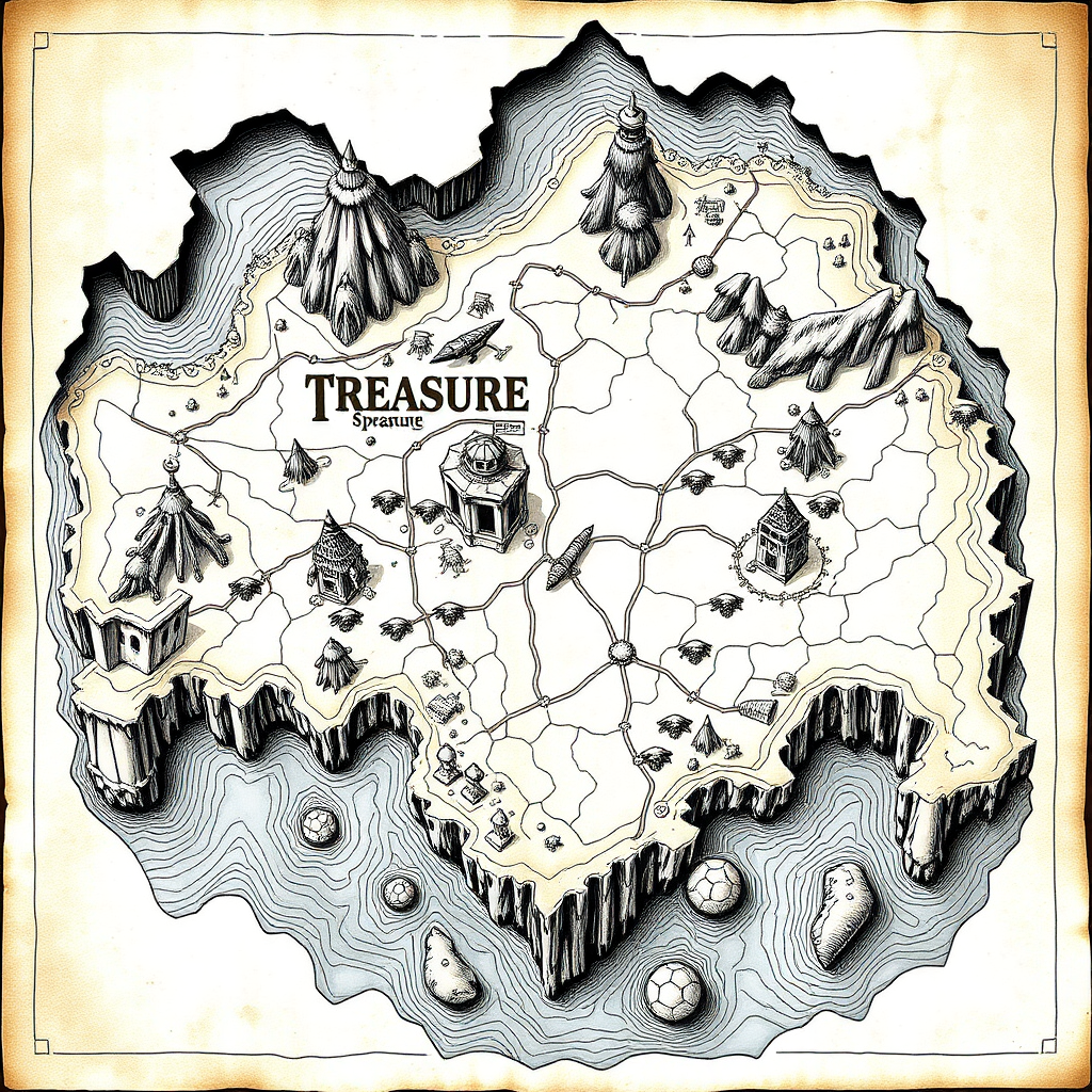 Complex Treasure map drawing