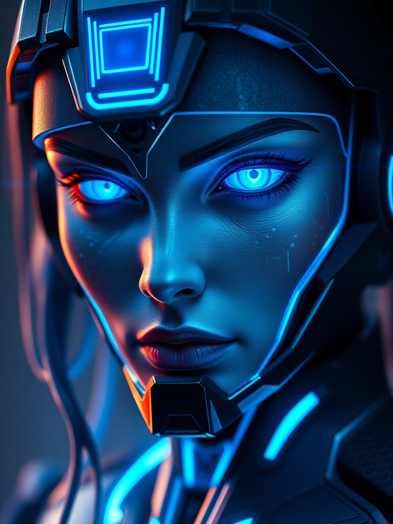 Cortana, (Halo), (dynamic lighting:1.5), highly detailed, 8k wallpaper, (detailed face and eyes:1.4)