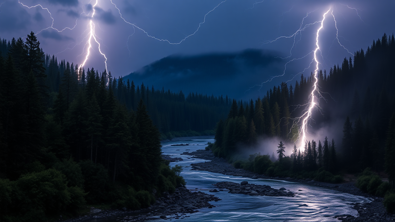 photo,lightning,river,forests