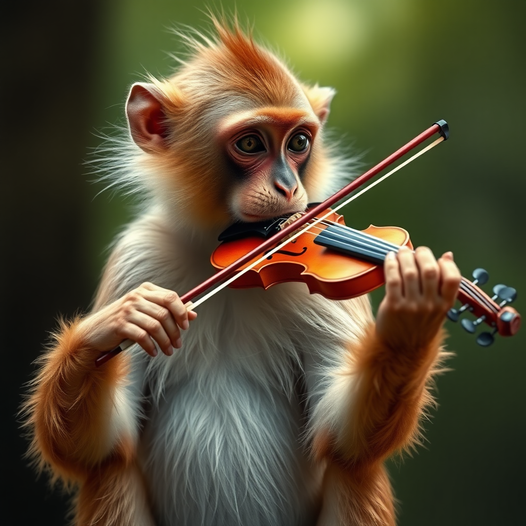 The proboscis monkey plays the violin.