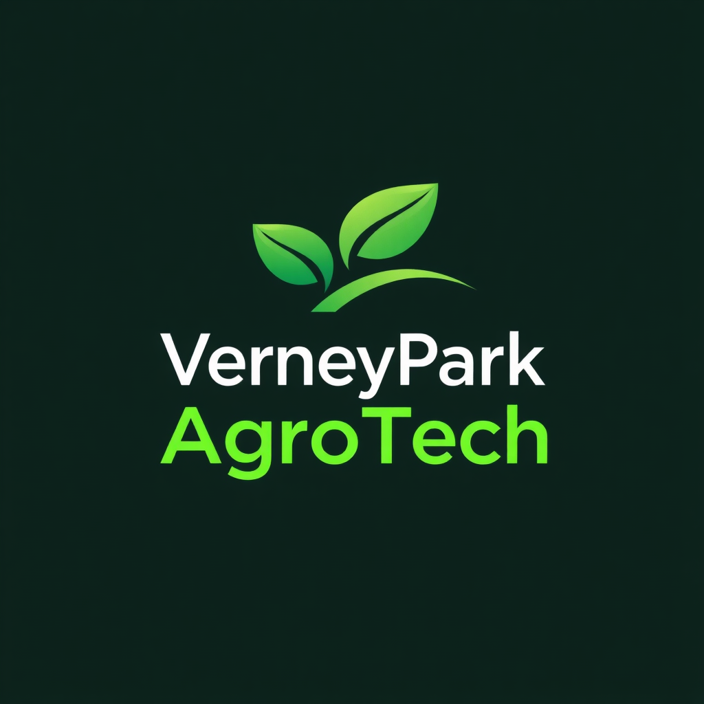 To create a visually striking and memorable logo for "VerneyPark-AgroTech," the design should reflect innovation, sustainability, and the forward-thinking nature of agricultural technology. The logo should evoke a sense of growth, connection with nature, and cutting-edge solutions.

Incorporating natural elements like leaves, crops, or a subtle depiction of the earth can symbolize the agricultural focus, while sleek, modern lines or abstract shapes can highlight the technology aspect. The typography should be clean and contemporary, with "VerneyPark" standing strong and distinguished, while "AgroTech" can be presented in a way that reflects innovation—perhaps with a futuristic font or stylized design.

A color palette inspired by nature, such as earthy greens, blues, or rich browns, can create a connection to the agricultural world, balanced with a hint of metallic or tech-inspired hues to convey modernity and innovation. The overall logo should merge the concepts of tradition and technology, representing VerneyPark-AgroTech’s role in revolutionizing agriculture while staying rooted in the environment.