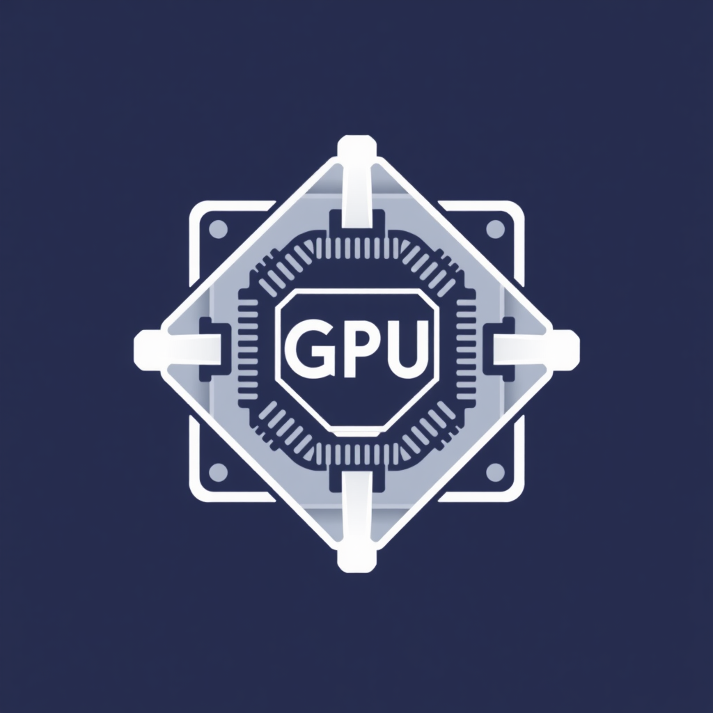 flat icon of gpu