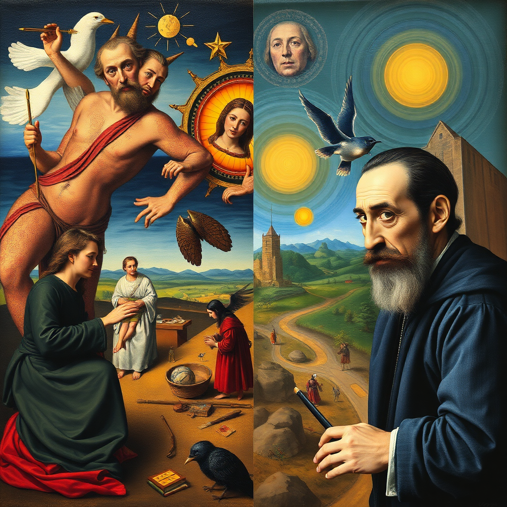 Create a picture mix with Heronimus Bosch and Salvador Dali.