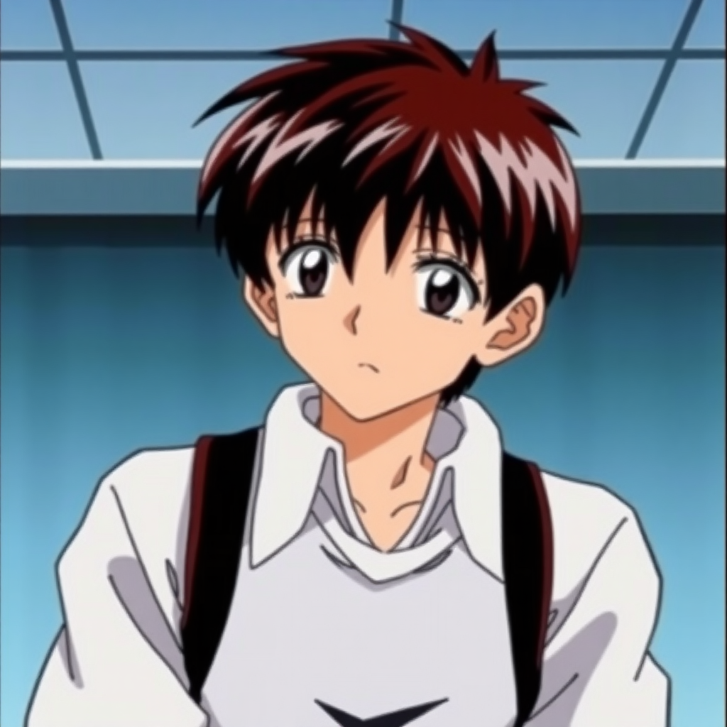 90s Anime screenshot of shinji ikari