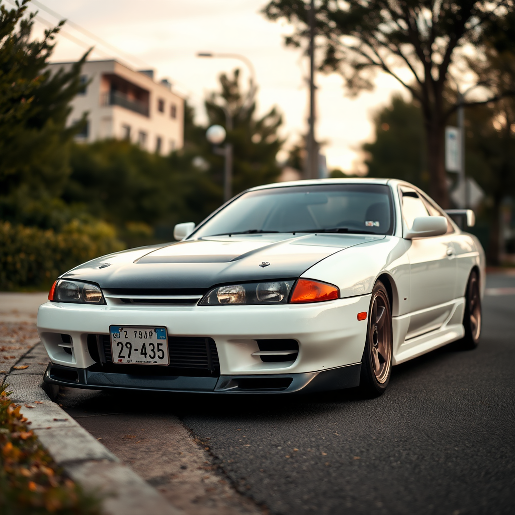 Nissan Silvia S14 the car is parked on the side of the road, inspired by Taiyō Matsumoto, tumblr, restomod, nd4, c4