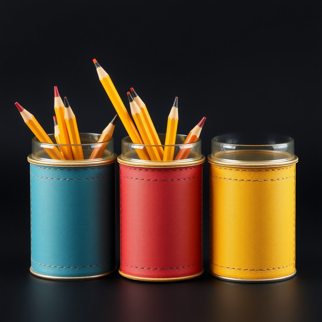 create picture of three pencilcases