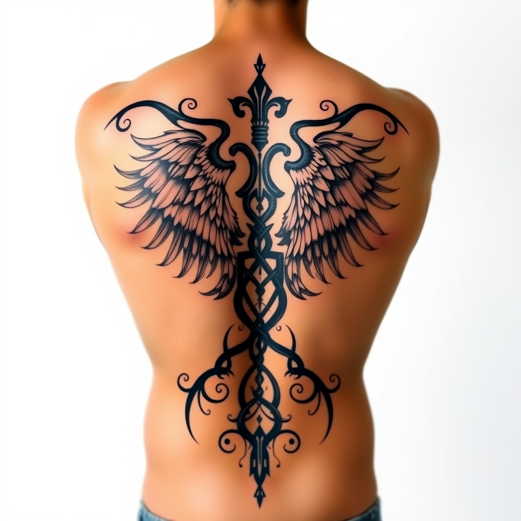 A real-world-accurate template of Micheal Scofield's exact back tattoo