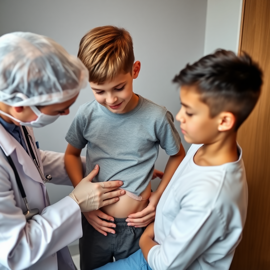 13 year old boy getting his private parts checked by doctor