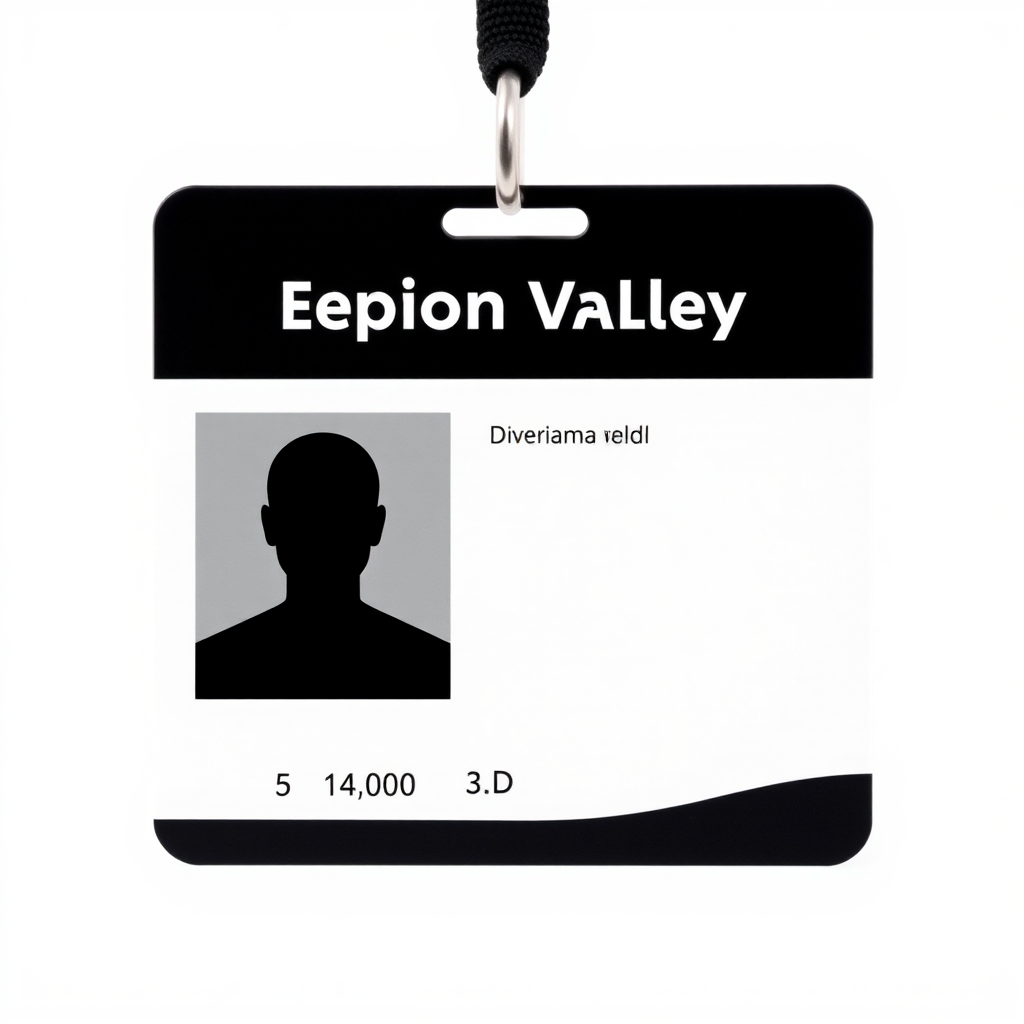 employee id card for tech company, professional, geometric, no background, silicon valley esqe