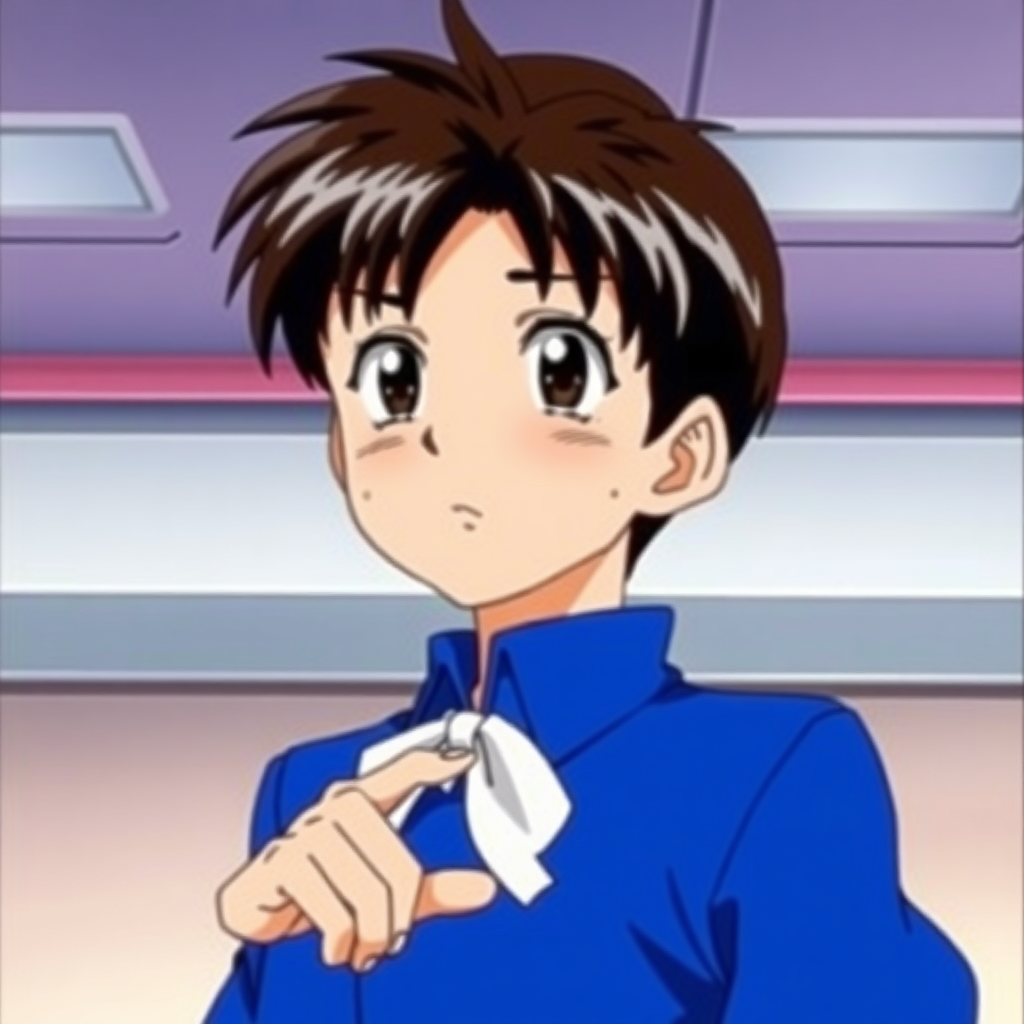 90s Anime screenshot of shinji ikari