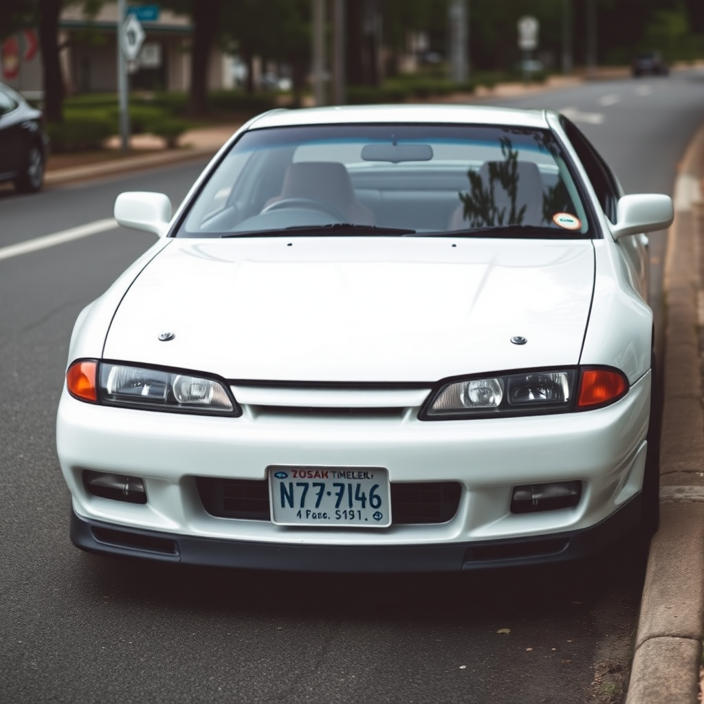 Nissan Silvia S14 the car is parked on the side of the road, inspired by Taiyō Matsumoto, Tumblr, restomod, ND4, C4