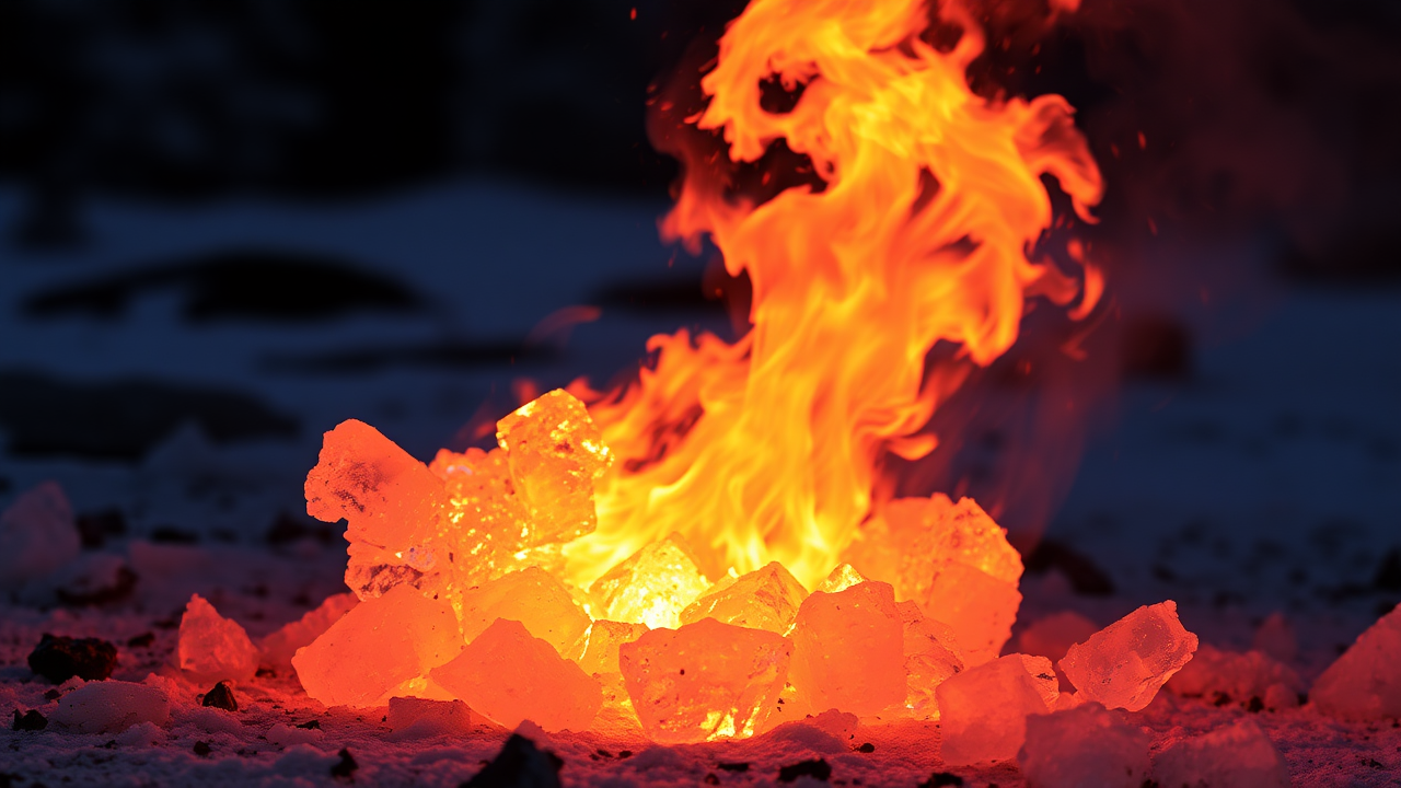 photo, combustible ice burns