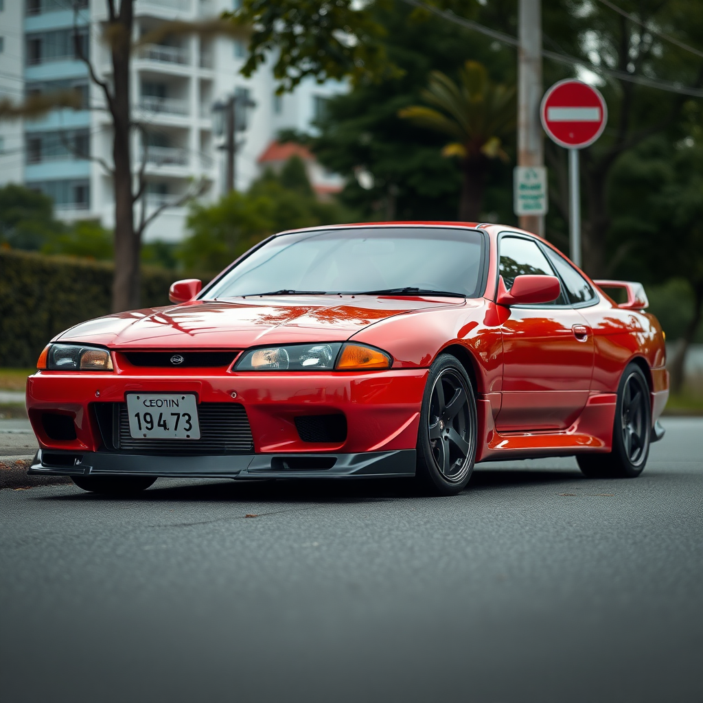 Nissan Silvia S14 the car is parked on the side of the road, inspired by Taiyō Matsumoto, tumblr, restomod, nd4, c4