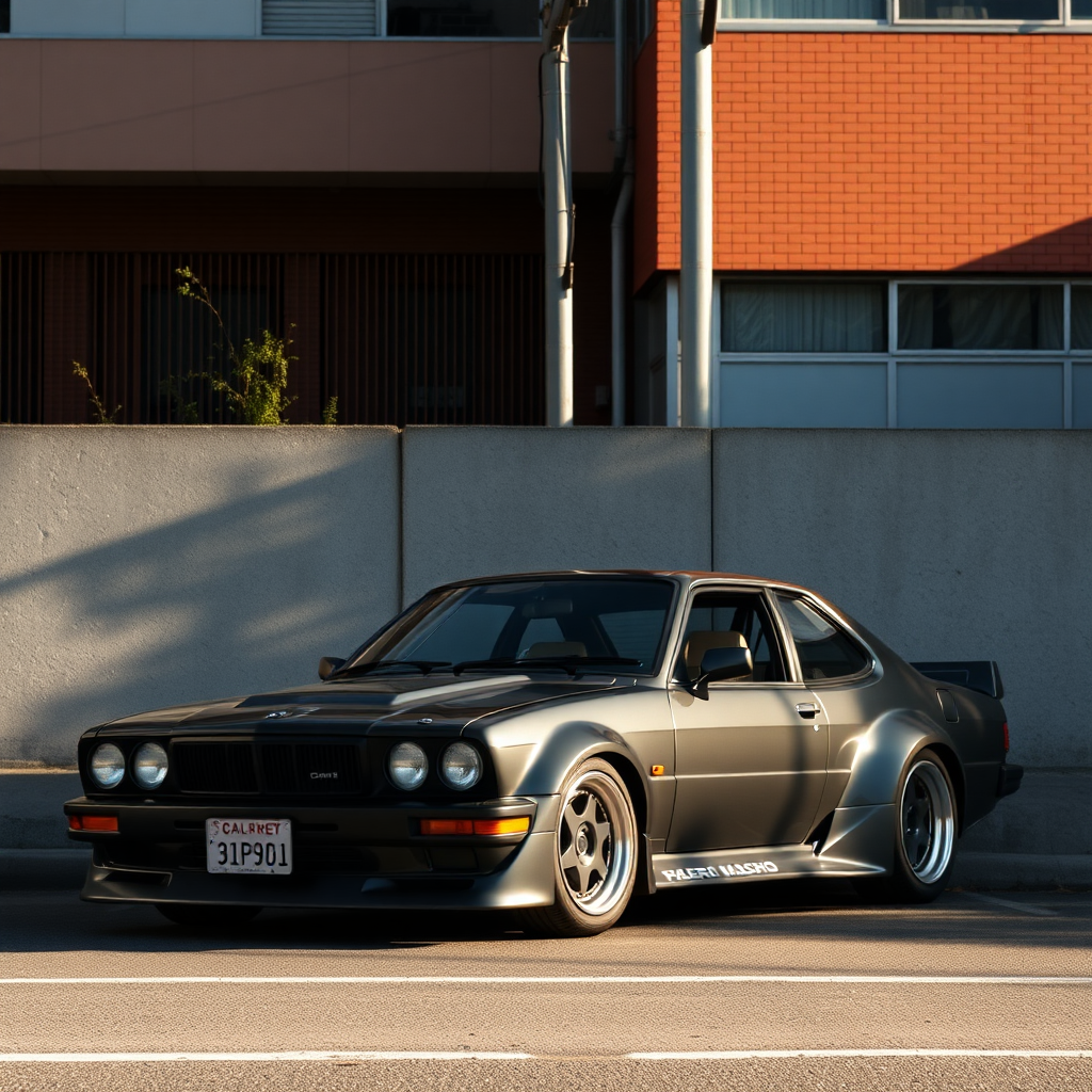 the car is parked on the side of the road, inspired by Taiyō Matsumoto, tumblr, restomod, nd4, c4