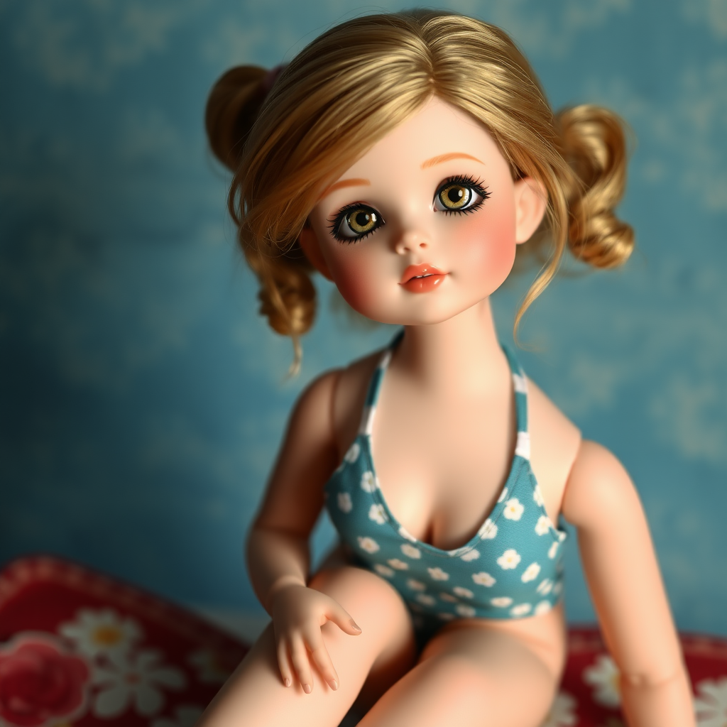 ooak art doll falling in love, flirting, artist doll, realistic doll, life-like porcelain doll, cool preteen girl, unique personality, stunning eyes, bisque doll, bjd, swimsuit