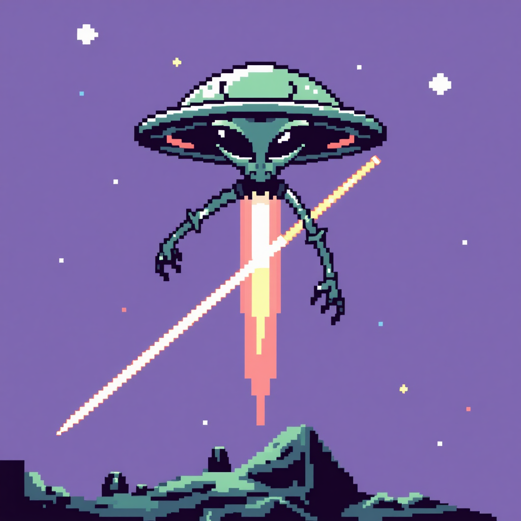 pixel alien abduction spears