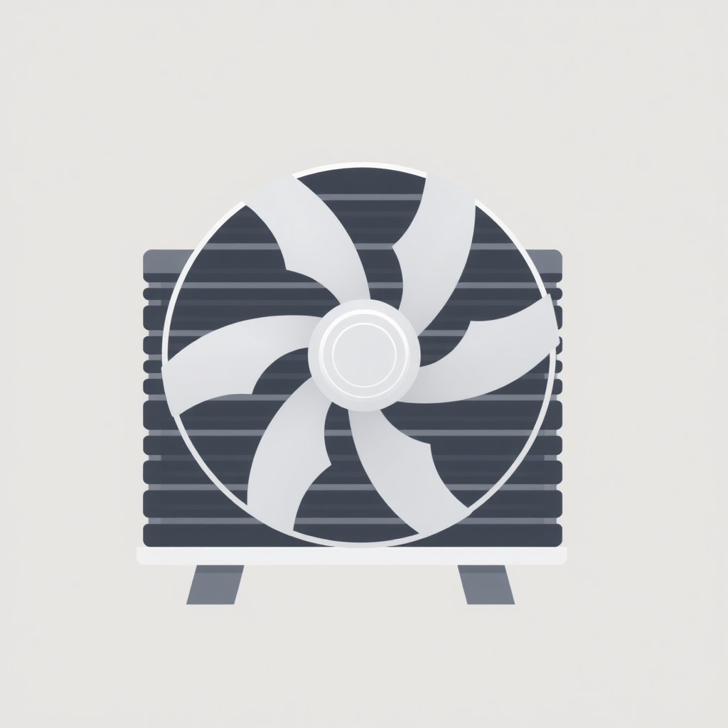 flat icon of hvac condenser, visible fan