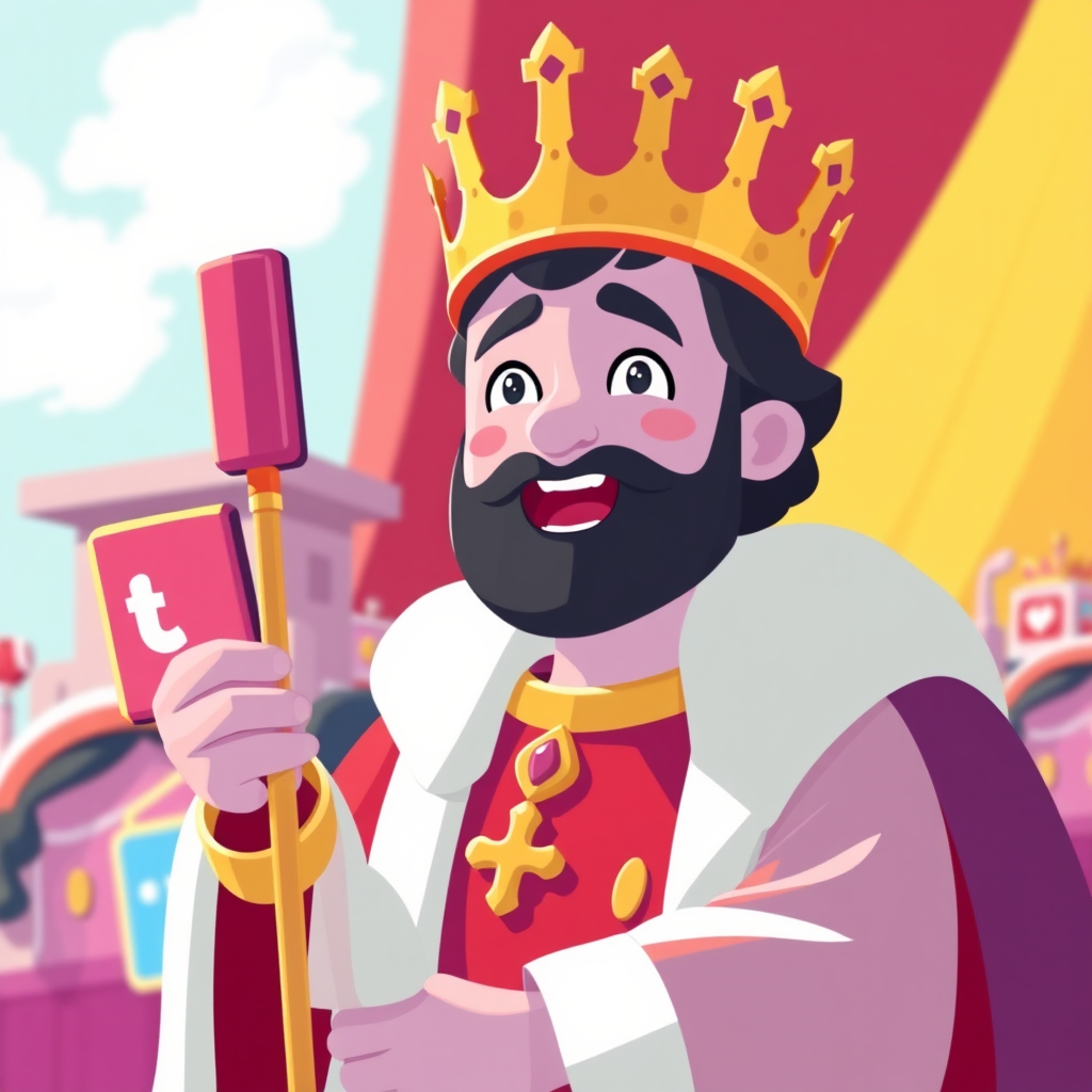 Social Media Content as a King. Animation. Vibrant