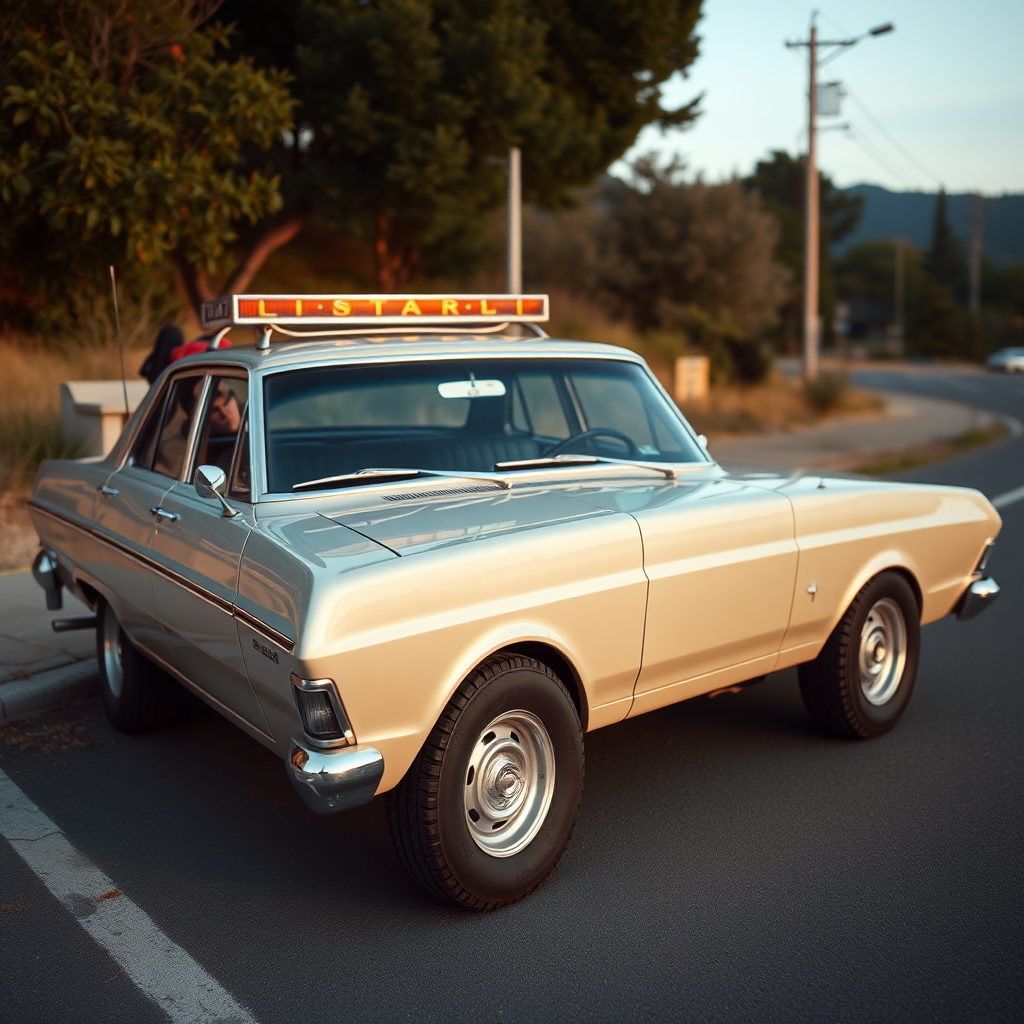 ford falcon the 4x4 car is parked on the side of the road, inspired by Taiyō Matsumoto, tumblr, restomod, nd4, c4