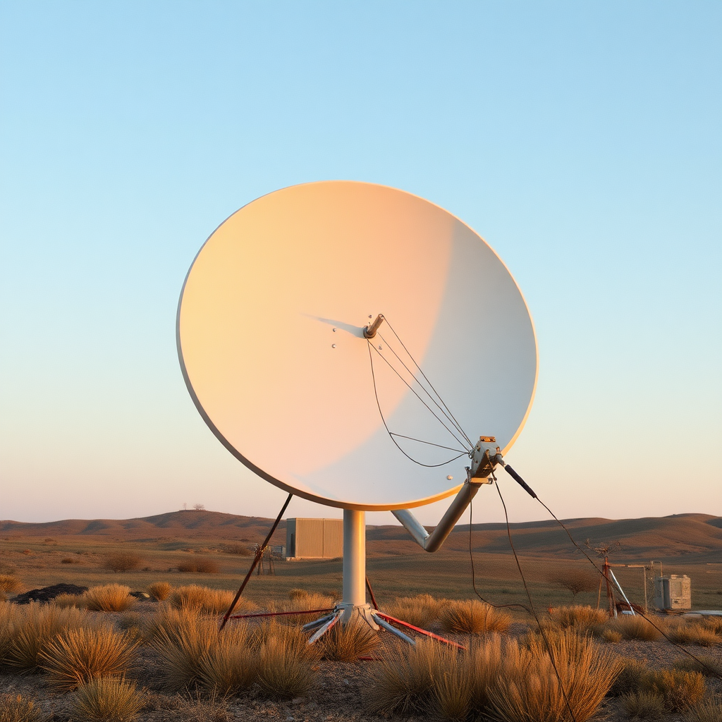 satelitte dish with lots of wires