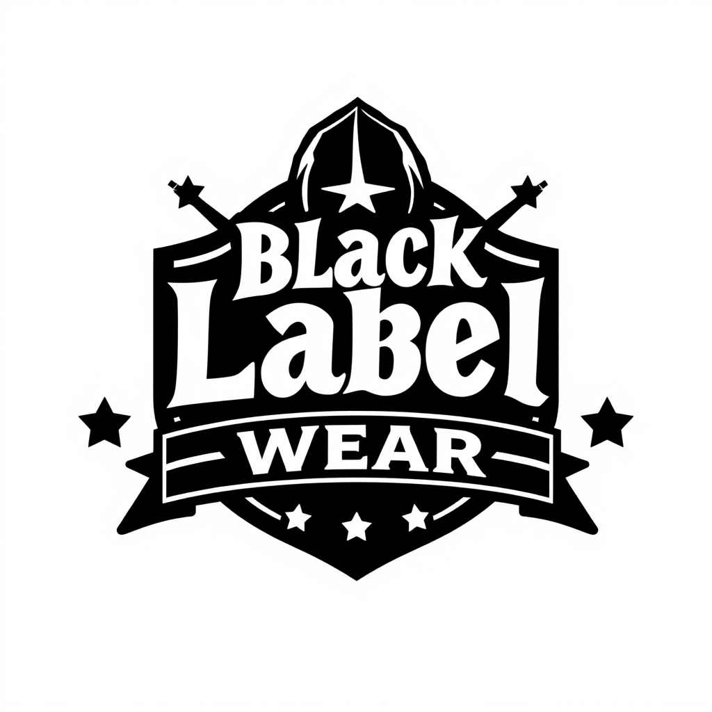 A logo design for a street wear clothing brand 'Black Label Wear'. Include details that are about passion, honor, etc.