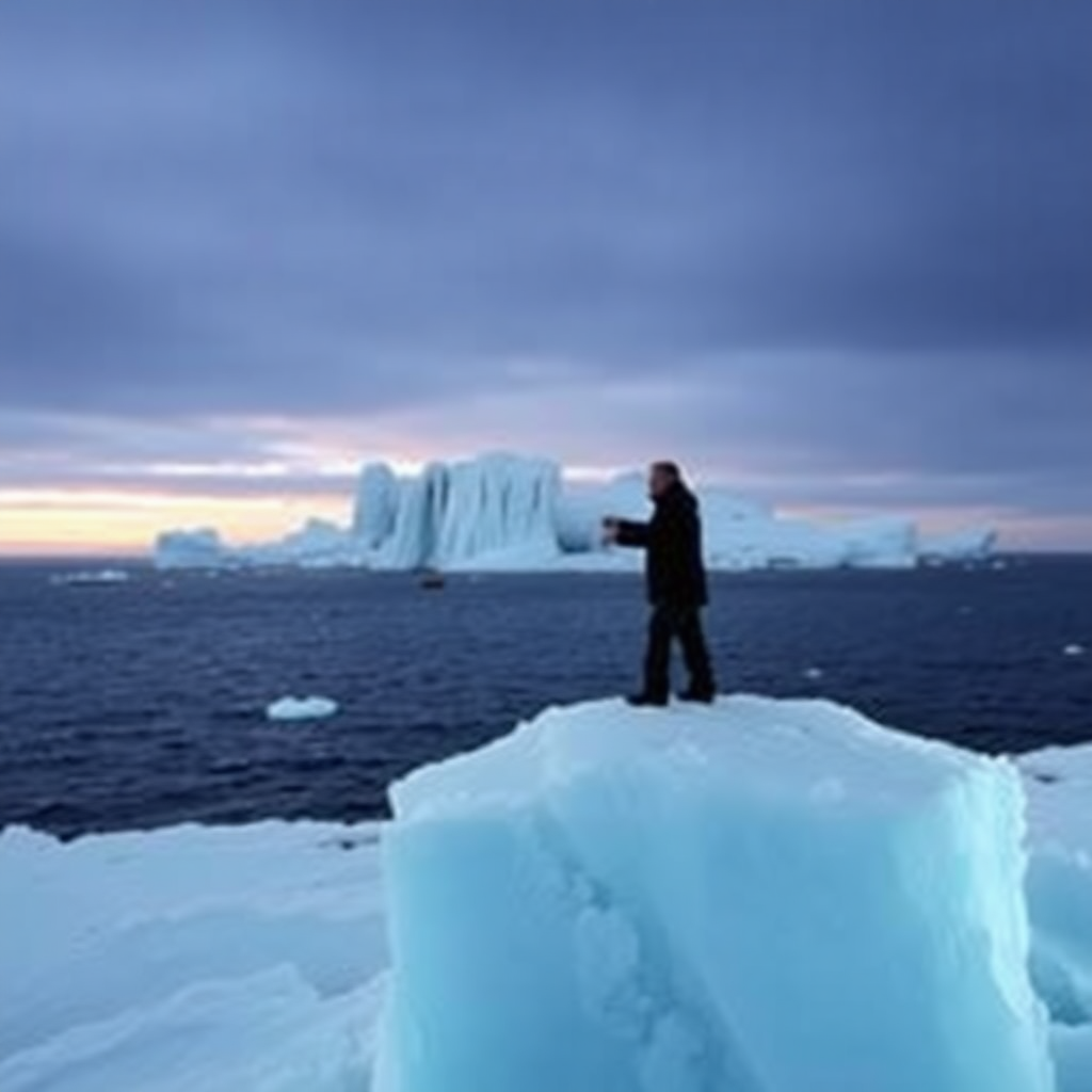 chris de burgh on an iceberg