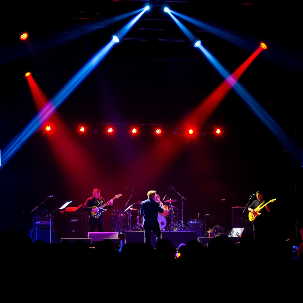 the electric light orchestra performing under an electric light