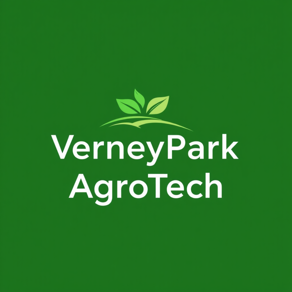 To create a visually striking and memorable logo for "VerneyPark-AgroTech," the design should reflect innovation, sustainability, and the forward-thinking nature of agricultural technology. The logo should evoke a sense of growth, connection with nature, and cutting-edge solutions.

Incorporating natural elements like leaves, crops, or a subtle depiction of the earth can symbolize the agricultural focus, while sleek, modern lines or abstract shapes can highlight the technology aspect. The typography should be clean and contemporary, with "VerneyPark" standing strong and distinguished, while "AgroTech" can be presented in a way that reflects innovation—perhaps with a futuristic font or stylized design.

A color palette inspired by nature, such as earthy greens, blues, or rich browns, can create a connection to the agricultural world, balanced with a hint of metallic or tech-inspired hues to convey modernity and innovation. The overall logo should merge the concepts of tradition and technology, representing VerneyPark-AgroTech’s role in revolutionizing agriculture while staying rooted in the environment.