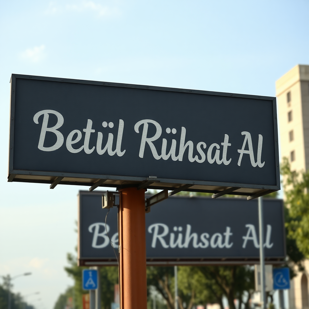 "Betül Ruhsat Al" is written on billboards.