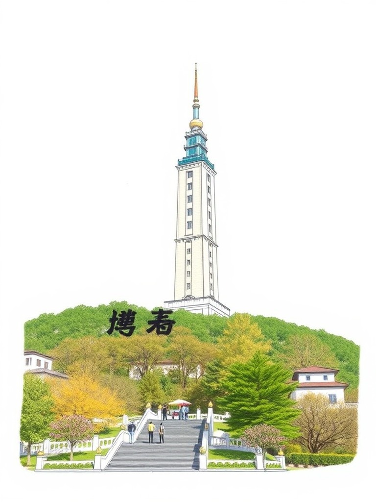 Please draw Yangsan Tower in Yangsan City, Gyeongnam.