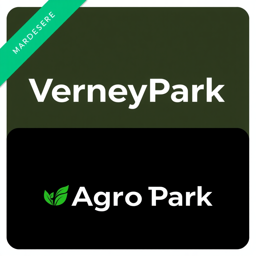 To create a visually striking and memorable logo for "VerneyPark-AgroTech," the design should reflect innovation, sustainability, and the forward-thinking nature of agricultural technology. The logo should evoke a sense of growth, connection with nature, and cutting-edge solutions.

Incorporating natural elements like leaves, crops, or a subtle depiction of the earth can symbolize the agricultural focus, while sleek, modern lines or abstract shapes can highlight the technology aspect. The typography should be clean and contemporary, with "VerneyPark" standing strong and distinguished, while "AgroTech" can be presented in a way that reflects innovation—perhaps with a futuristic font or stylized design.

A color palette inspired by nature, such as earthy greens, blues, or rich browns, can create a connection to the agricultural world, balanced with a hint of metallic or tech-inspired hues to convey modernity and innovation. The overall logo should merge the concepts of tradition and technology, representing VerneyPark-AgroTech’s role in revolutionizing agriculture while staying rooted in the environment.