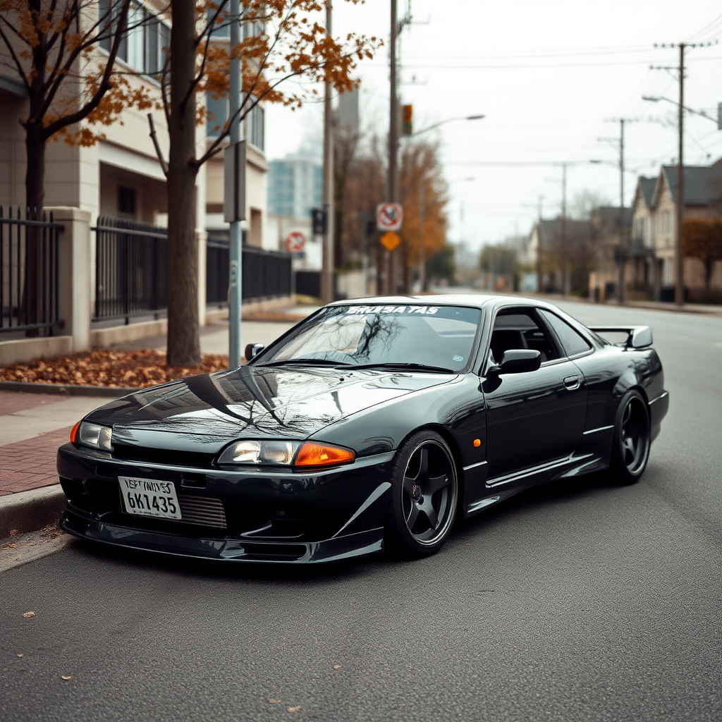 nissan silvia s14 the car is parked on the side of the road, inspired by Taiyō Matsumoto, tumblr, restomod, nd4, c4