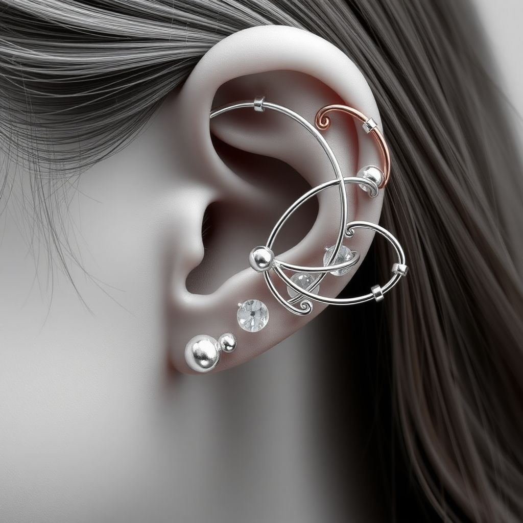 minimalist sculptive ear cuff jewellery design