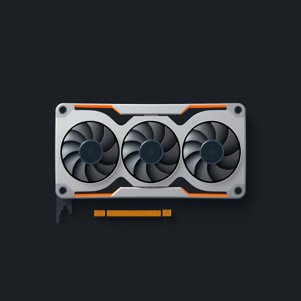 flat icon of 3 fan gpu