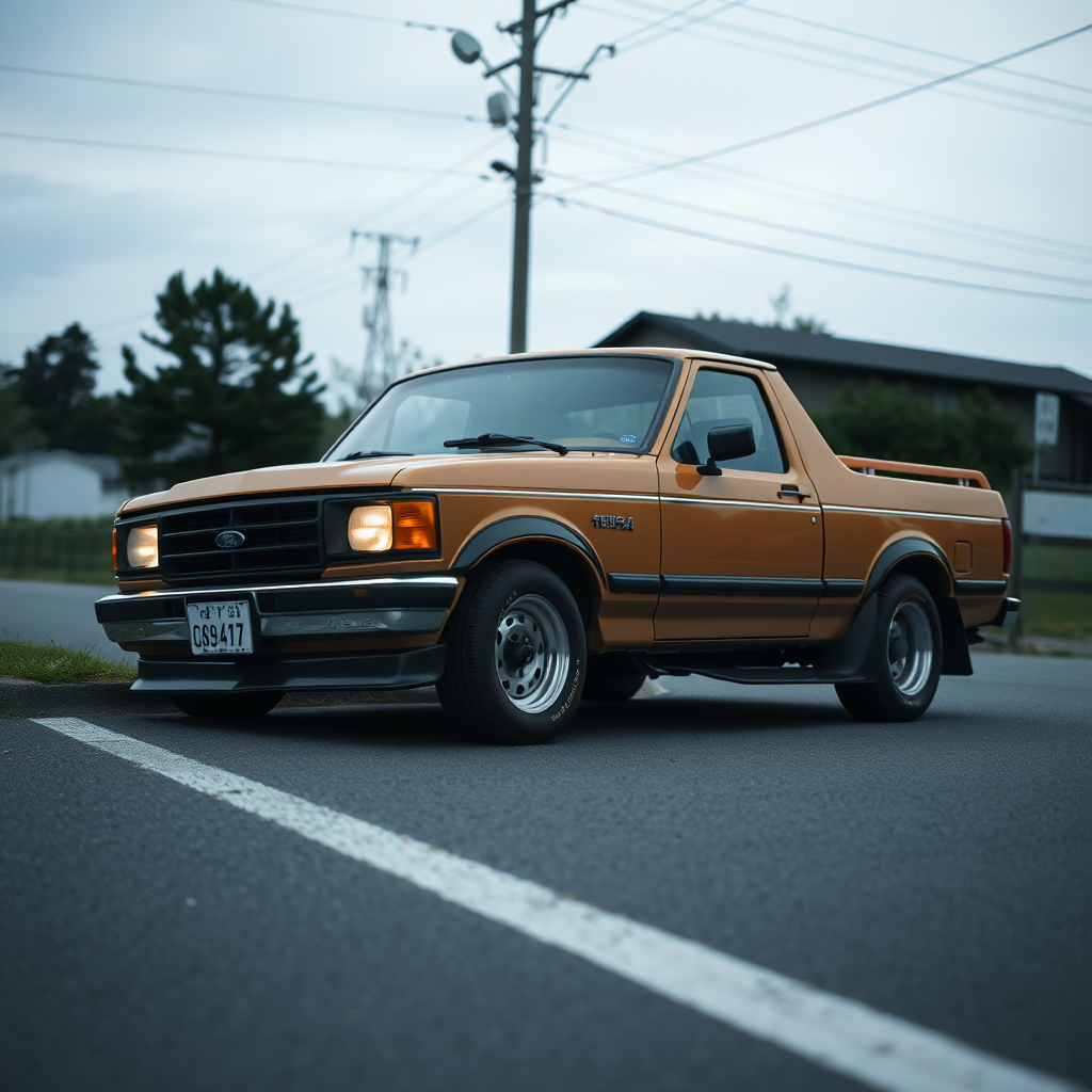 the car is parked on the side of the road, inspired by Taiyō Matsumoto, tumblr, restomod, nd4, c4 ford sierra