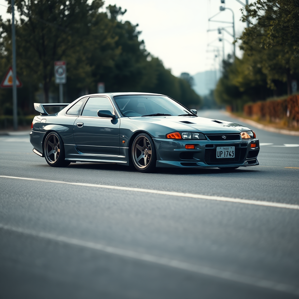 nissan silvia s14 the car is parked on the side of the road, inspired by Taiyō Matsumoto, tumblr, restomod, nd4, c4