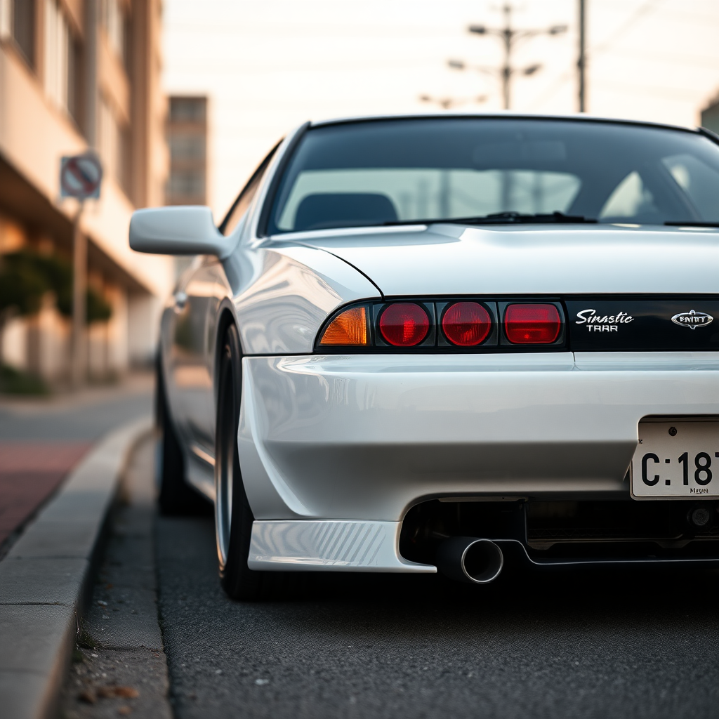 Nissan Silvia S14 the car is parked on the side of the road, inspired by Taiyō Matsumoto, tumblr, restomod, nd4, c4