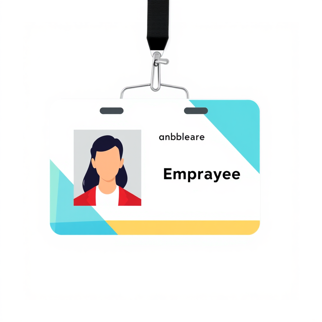 employee id card for tech company, professional, geometric, no background, silicon valley esqe