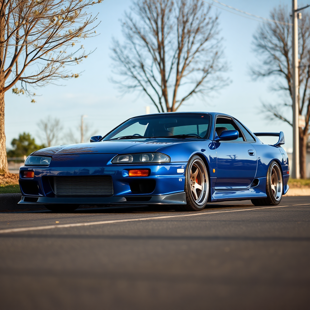 nissan silvia s14 the car is parked on the side of the road, inspired by Taiyō Matsumoto, tumblr, restomod, nd4, c4