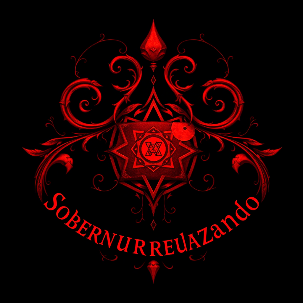 A mesmerizing logo for a YouTube channel named "Sobrenaturalizando" featuring striking details in blood-red hues. The design depicts a dark, supernatural theme with a gothic twist. The logo showcases intricate swirls and mystical symbols in vibrant shades of crimson, adding a sense of mystery and intrigue. This visually captivating image seamlessly blends the macabre with elegance, inviting viewers into a world of supernatural wonders. The quality of this logo is outstanding, with sharp lines and rich colors that make it truly stand out.