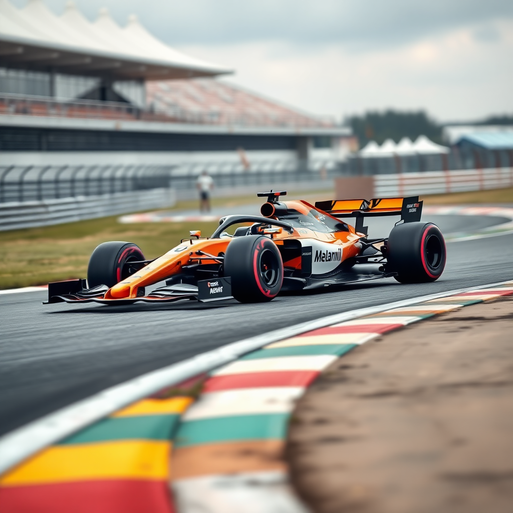 f1 mclaren car in race track